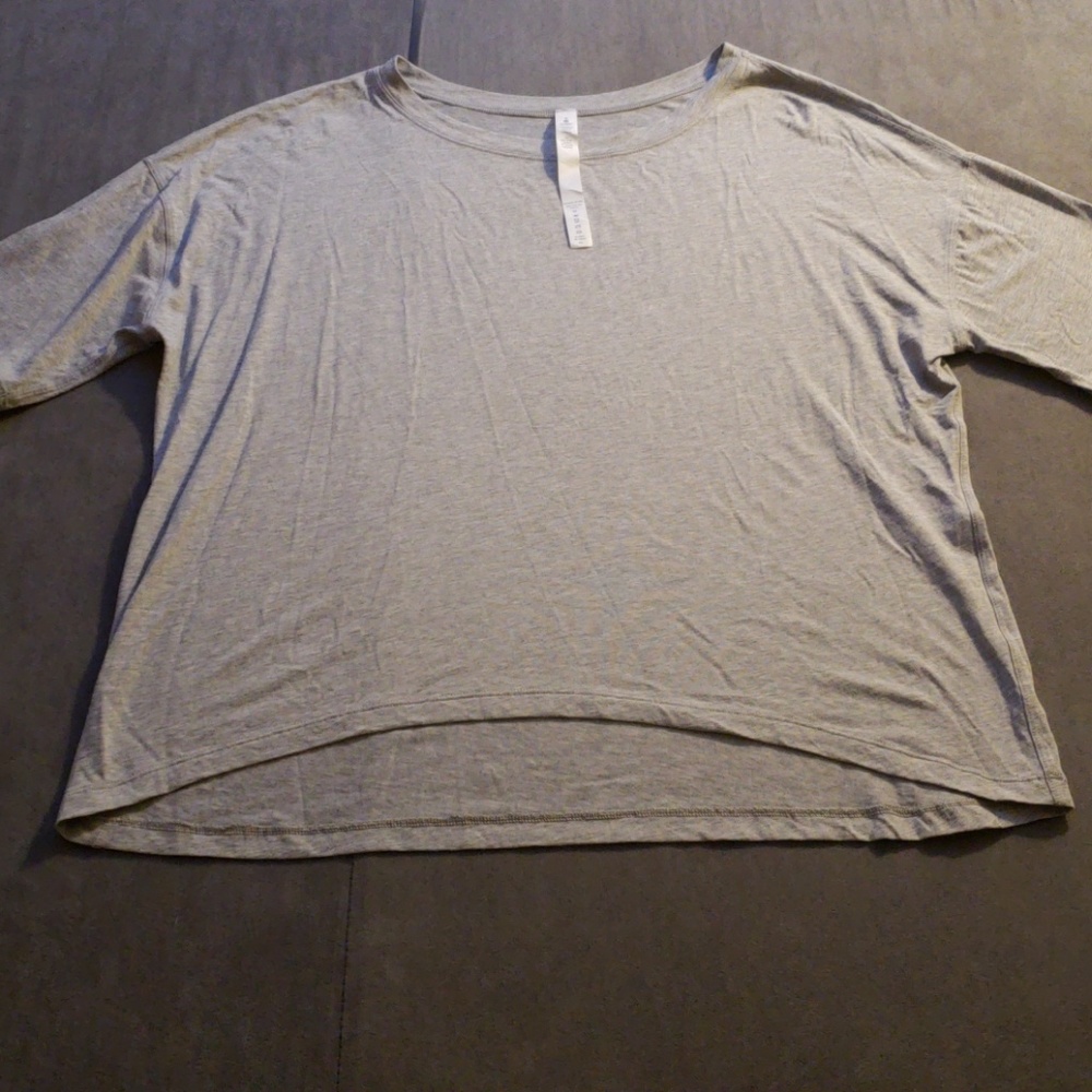Lululemon Cropped Short Sleeve- Light Grey Top